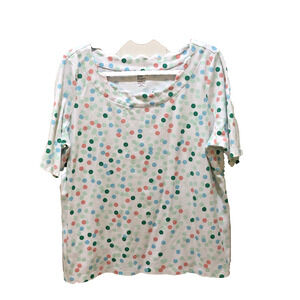 Kim Rogers Perfectly Soft XXL Polka Dots 100% Cotton V-Neck T-shirt